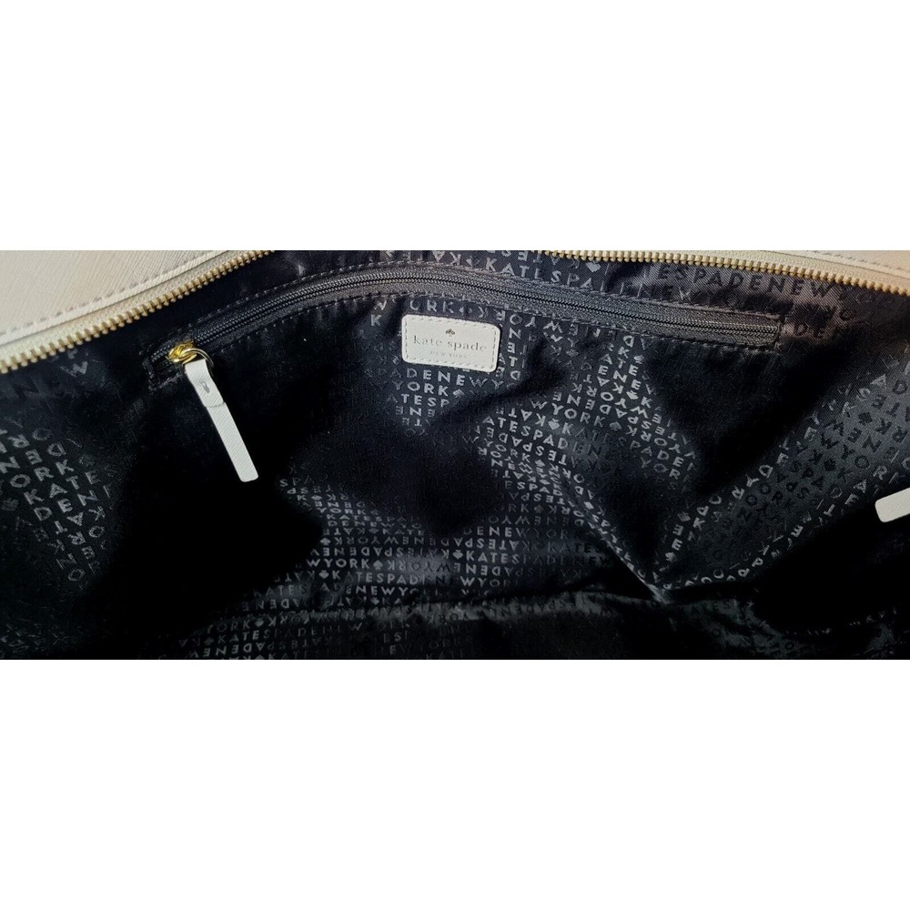 Kate Spade On Pointe Large Swan Tote Black And White Swans 10" Strap Gray Clean - Picture 16 of 16